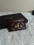 Versace Burgundy Quilted Leather Medusa Card Holder