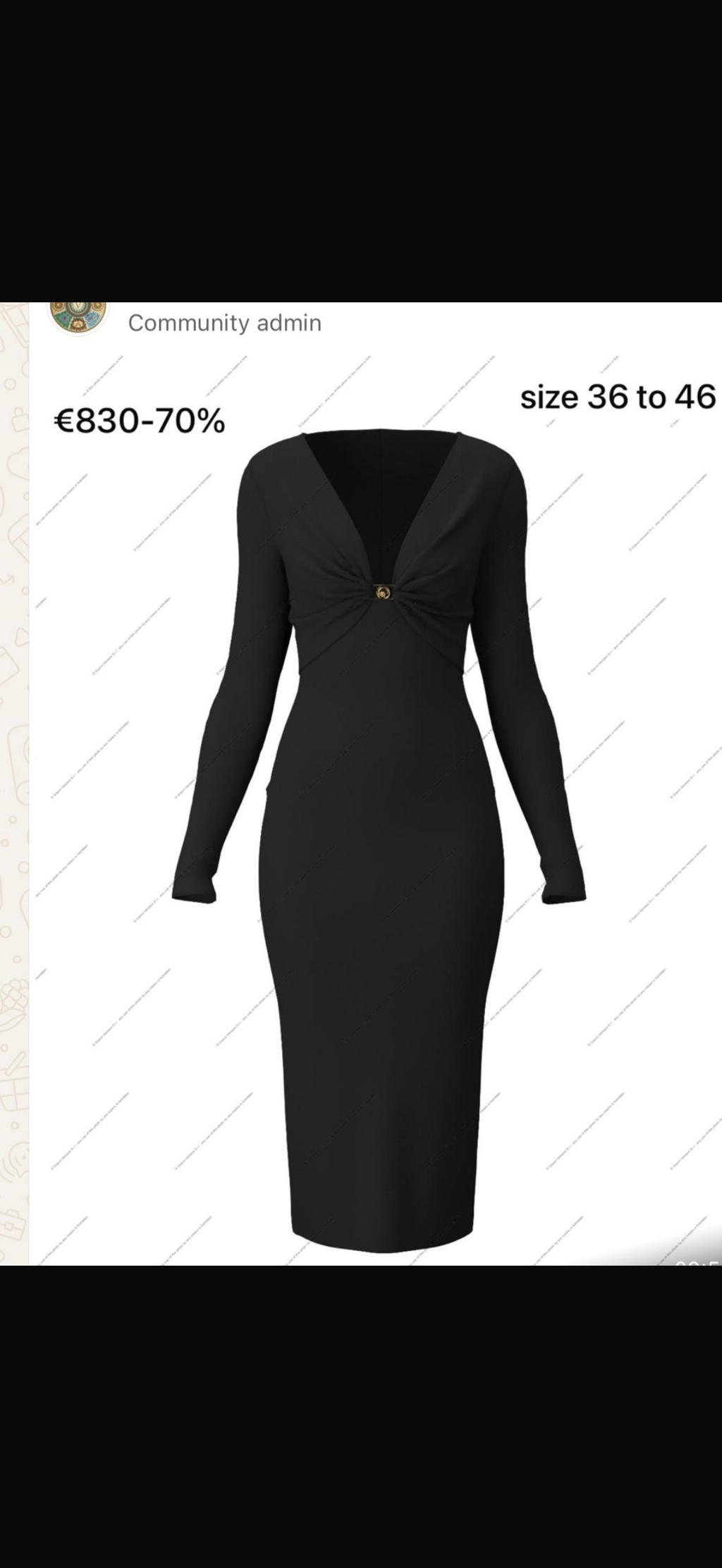 Versace Black Medusa Long Sleeve Midi Dress