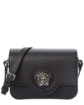 Versace Black Leather La Medusa Crossbody Bag